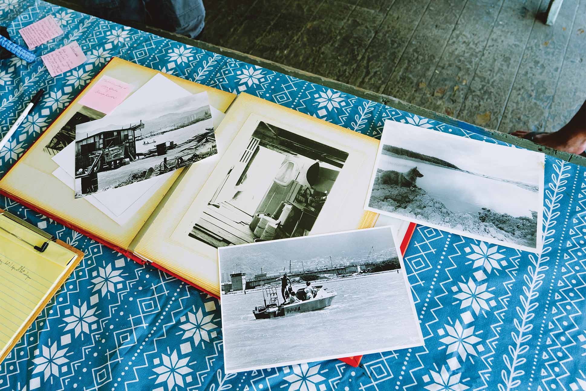 a photo album with pictures spread out of mokauea island